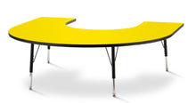 Load image into Gallery viewer, Berries® Horseshoe Activity Table - 66&quot; X 60&quot;, E-height - Yellow/Black/Black - MMEE Distributors
