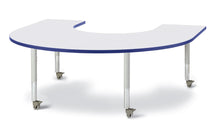 Load image into Gallery viewer, Berries® Horseshoe Activity Table - 66&quot; X 60&quot;, Mobile - Gray/Blue/Gray - MMEE Distributors
