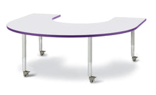 Load image into Gallery viewer, Berries® Horseshoe Activity Table - 66&quot; X 60&quot;, Mobile - Gray/Purple/Gray - MMEE Distributors
