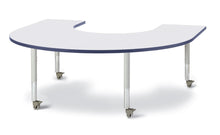Load image into Gallery viewer, Berries® Horseshoe Activity Table - 66&quot; X 60&quot;, Mobile - Gray/Navy/Gray - MMEE Distributors
