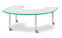 Load image into Gallery viewer, Berries® Horseshoe Activity Table - 66&quot; X 60&quot;, Mobile - Gray/Purple/Gray - MMEE Distributors

