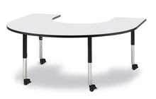 Load image into Gallery viewer, Berries® Horseshoe Activity Table - 66&quot; X 60&quot;, Mobile - Gray/Black/Black - MMEE Distributors
