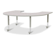 Load image into Gallery viewer, Berries® Horseshoe Activity Table - 60&quot; X 66&quot;, Mobile - Driftwood Gray/Gray/Gray - MMEE Distributors

