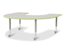 Load image into Gallery viewer, Berries® Horseshoe Activity Table - 60&quot; X 66&quot;, Mobile - Driftwood Gray/Key Lime/Gray - MMEE Distributors
