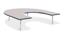 Load image into Gallery viewer, Berries® Horseshoe Activity Table - 66&quot; X 60&quot;, T-height - Gray/Navy/Gray - MMEE Distributors
