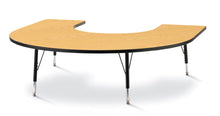 Load image into Gallery viewer, Berries® Horseshoe Activity Table - 66&quot; X 60&quot;, T-height - Oak/Black/Black - MMEE Distributors
