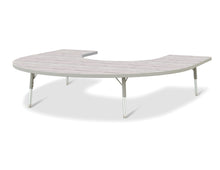 Load image into Gallery viewer, Berries® Horseshoe Activity Table - 60&quot; X 66&quot;, T-height - Driftwood Gray/Gray/Gray - MMEE Distributors
