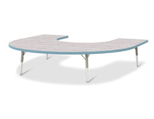 Load image into Gallery viewer, Berries® Horseshoe Activity Table - 60&quot; X 66&quot;, T-height - Driftwood Gray/Coastal Blue/Gray - MMEE Distributors

