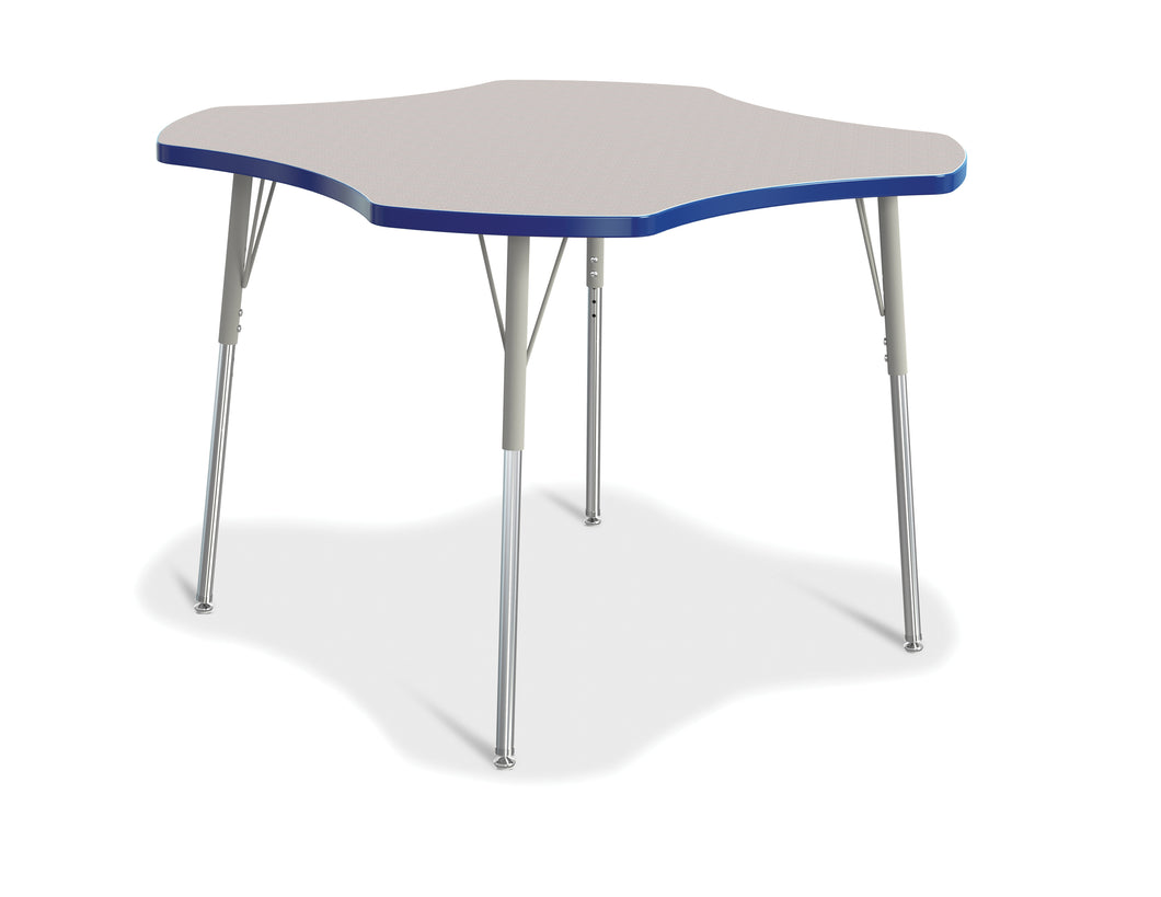 Berries® Four Leaf Activity Table, A-height - Gray/Blue/Gray - MMEE Distributors