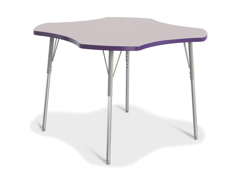Berries® Four Leaf Activity Table, A-height - Gray/Purple/Gray - MMEE Distributors