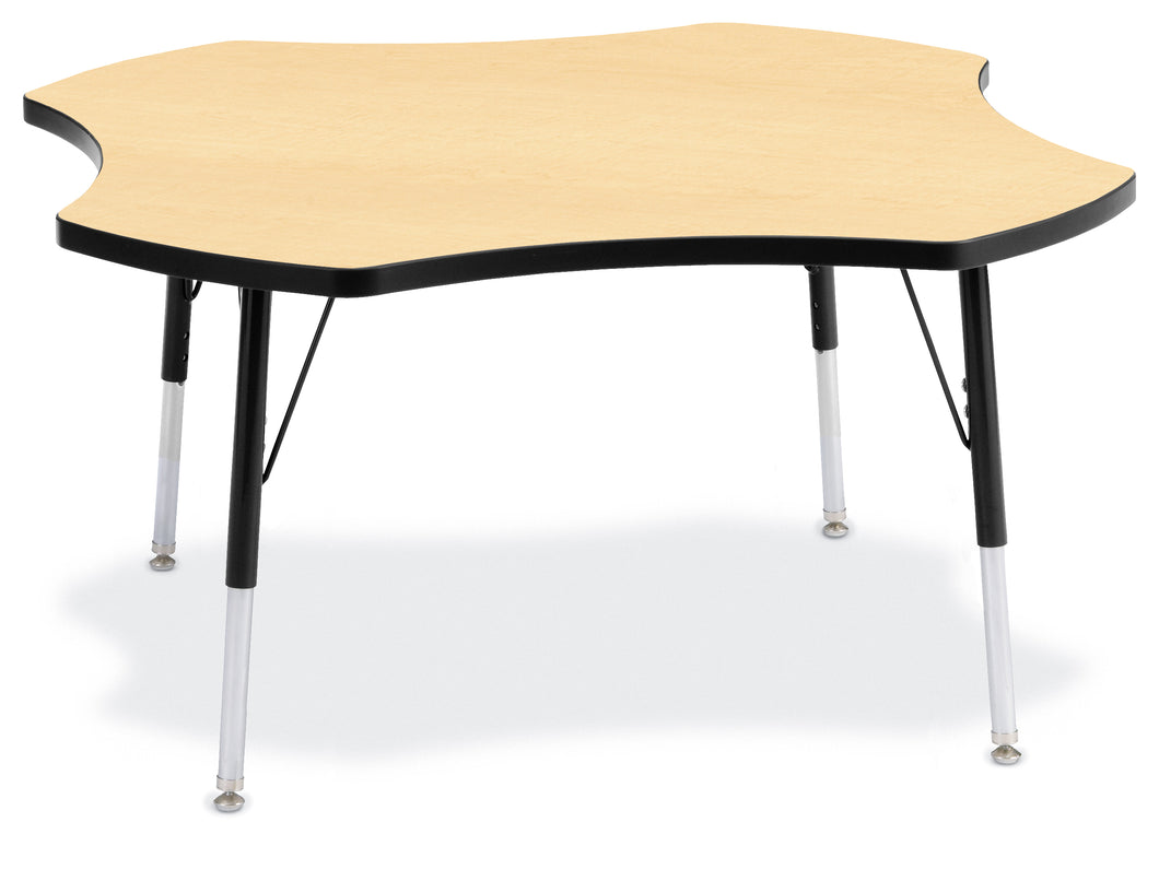 Berries® Four Leaf Activity Table, A-height - Maple/Black/Black - MMEE Distributors