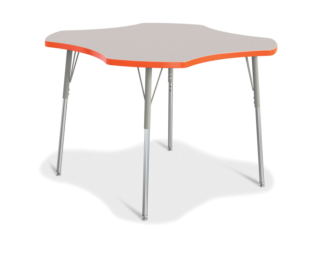 Berries® Four Leaf Activity Table, A-height - Gray/Orange/Gray - MMEE Distributors