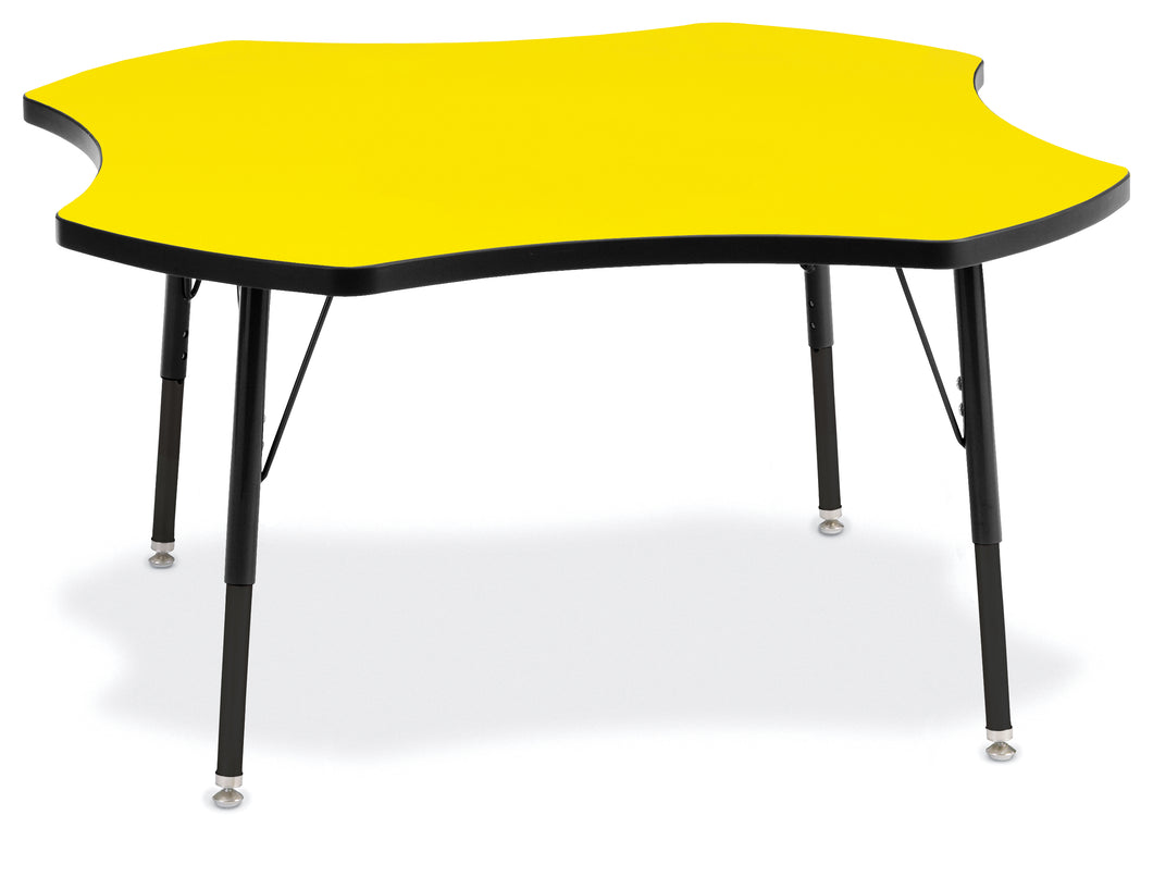 Berries® Four Leaf Activity Table, A-height - Yellow/Black/Black - MMEE Distributors