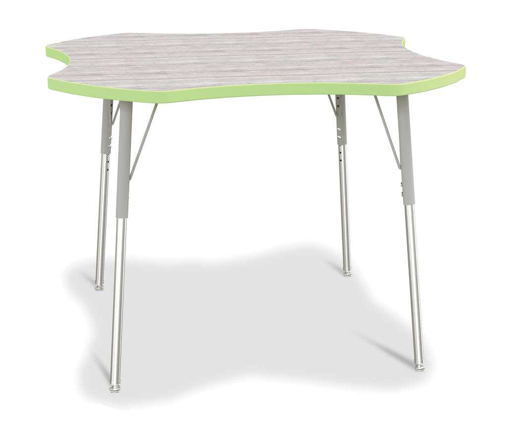 Berries® Four Leaf Activity Table - A-height - Driftwood Gray/Key Lime/Gray - MMEE Distributors