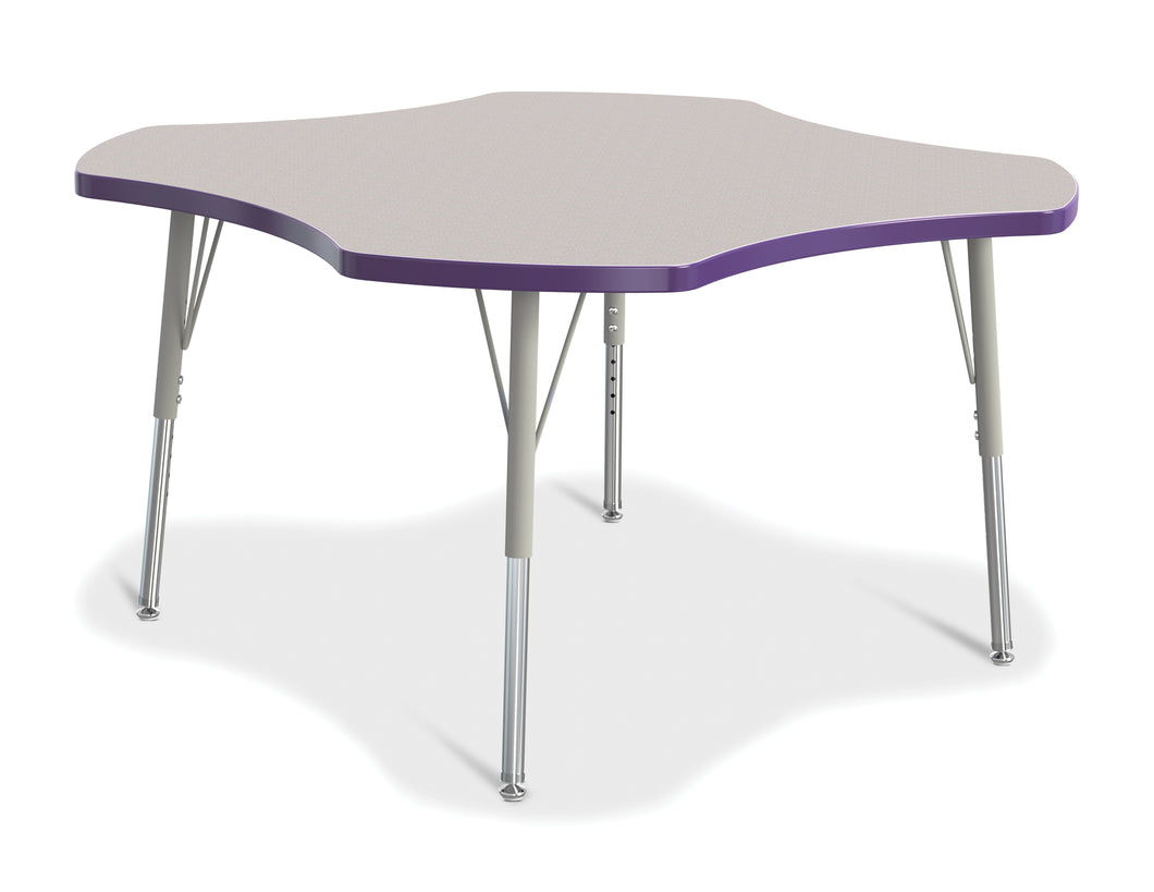 Berries® Four Leaf Activity Table, E-height - Gray/Purple/Gray - MMEE Distributors