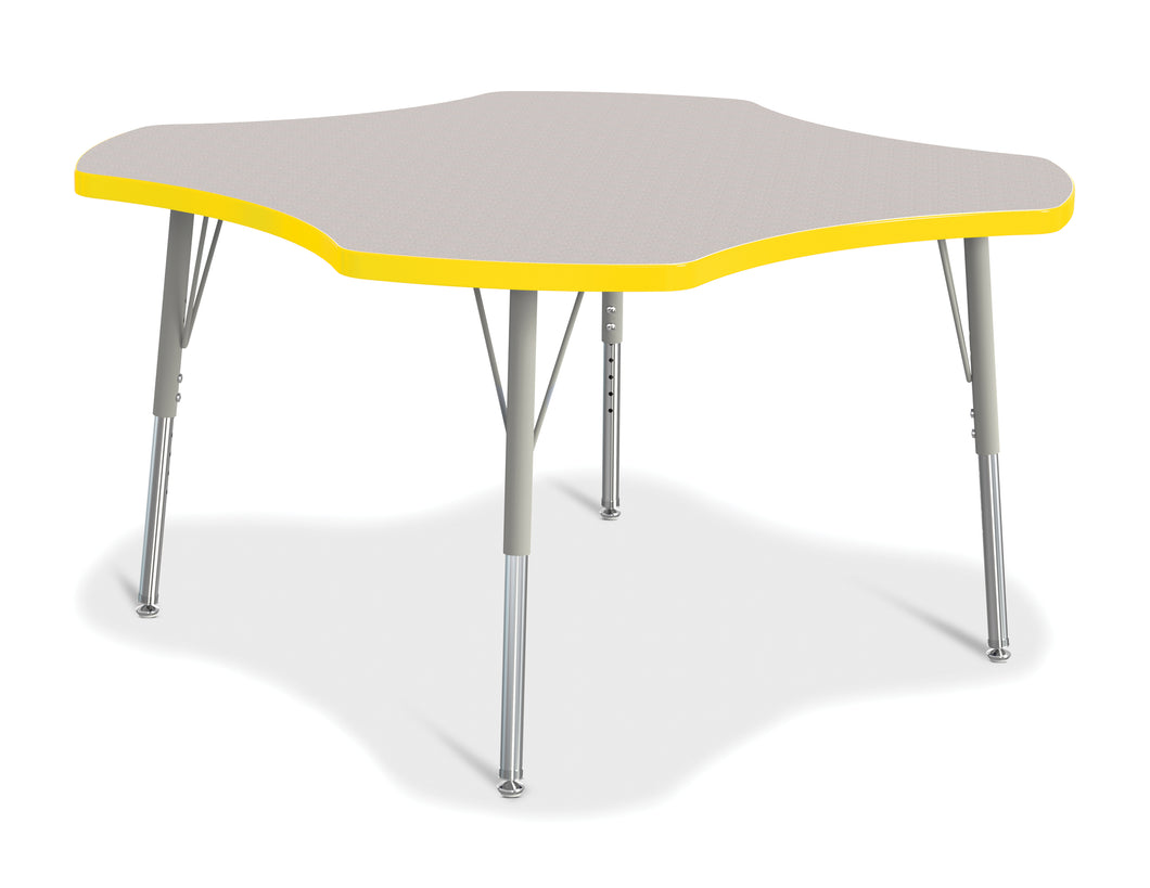 Berries® Four Leaf Activity Table, E-height - Gray/Yellow/Gray - MMEE Distributors
