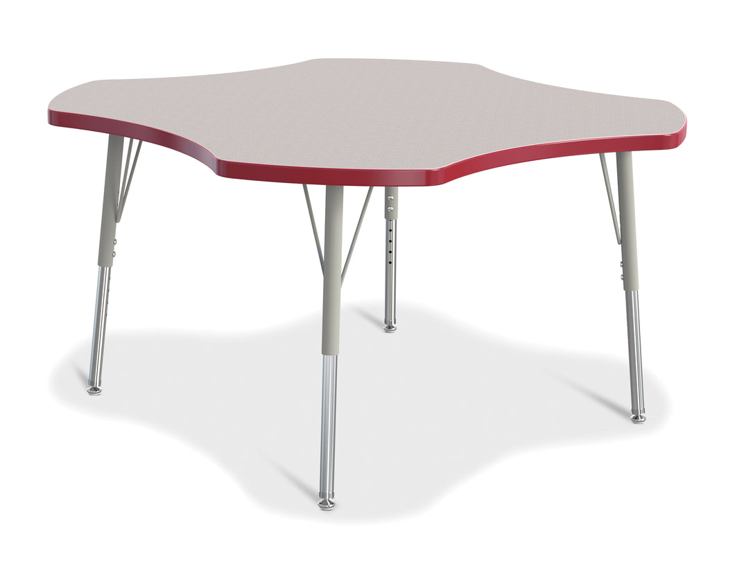 Berries® Four Leaf Activity Table, E-height - Gray/Red/Gray - MMEE Distributors