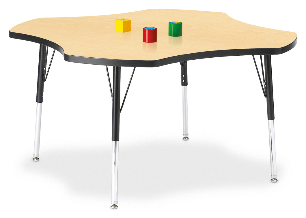 Berries® Four Leaf Activity Table, E-height - Maple/Black/Black - MMEE Distributors