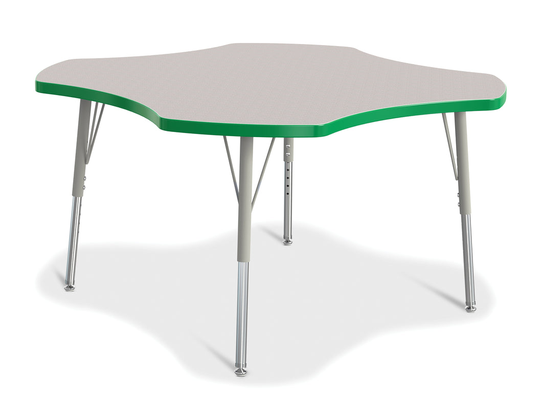 Berries® Four Leaf Activity Table, E-height - Gray/Green/Gray - MMEE Distributors