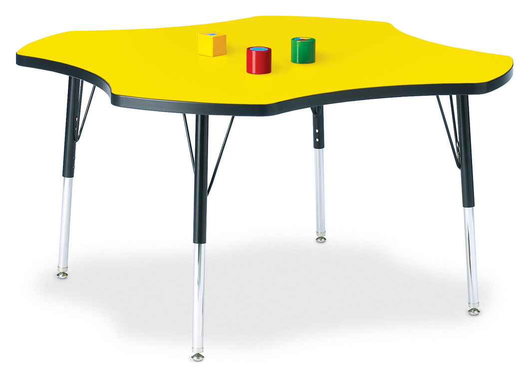 Berries® Four Leaf Activity Table, E-height - Yellow/Black/Black - MMEE Distributors