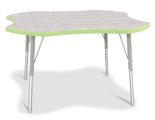 Berries® Four Leaf Activity Table - E-height - Driftwood Gray/Key Lime/Gray - MMEE Distributors
