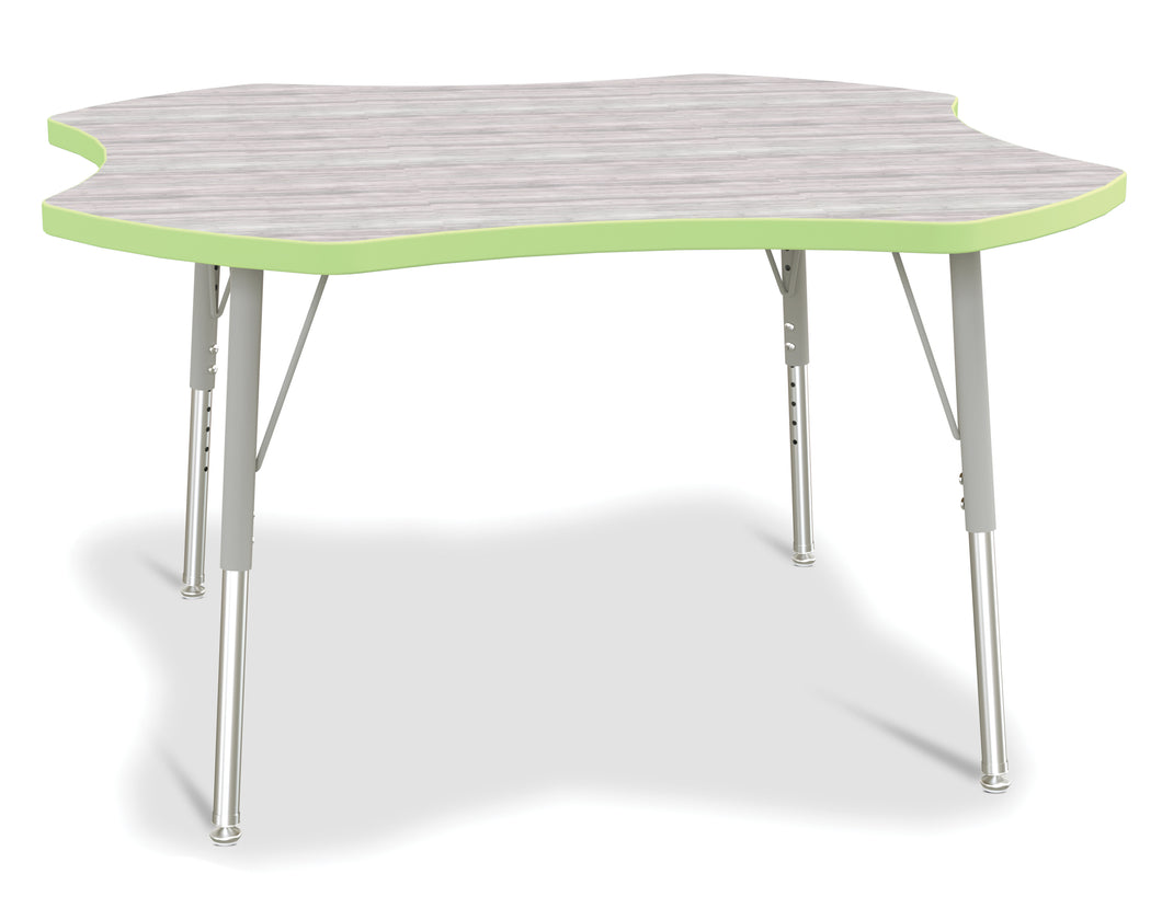 Berries® Four Leaf Activity Table - E-height - Driftwood Gray/Key Lime/Gray - MMEE Distributors