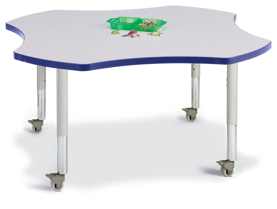 Berries® Four Leaf Activity Table, Mobile - Gray/Blue/Gray - MMEE Distributors