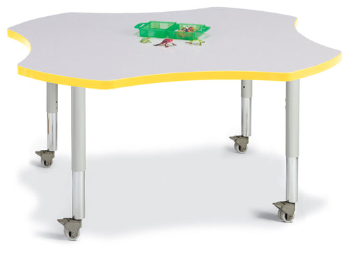 Berries® Four Leaf Activity Table, Mobile - Gray/Yellow/Gray - MMEE Distributors
