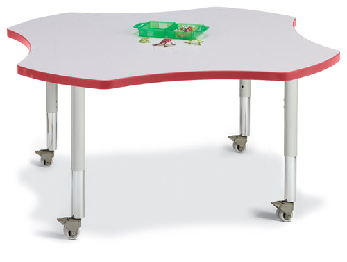 Berries® Four Leaf Activity Table, Mobile - Gray/Red/Gray - MMEE Distributors