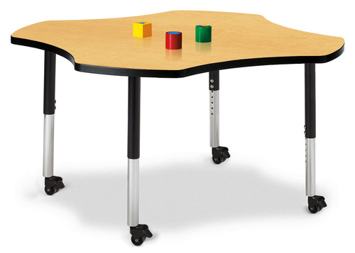 Berries® Four Leaf Activity Table, Mobile - Maple/Black/Black - MMEE Distributors