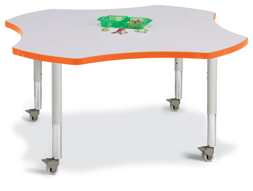 Berries® Four Leaf Activity Table, Mobile - Gray/Orange/Gray - MMEE Distributors