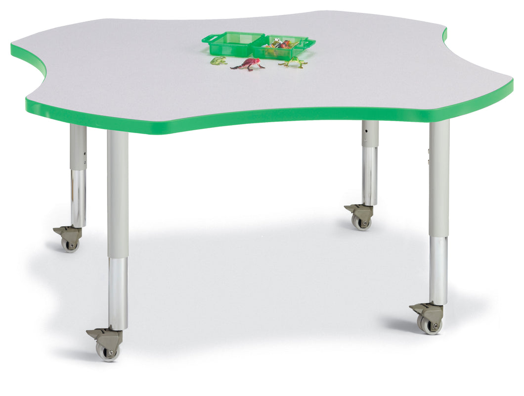 Berries® Four Leaf Activity Table, Mobile - Gray/Green/Gray - MMEE Distributors
