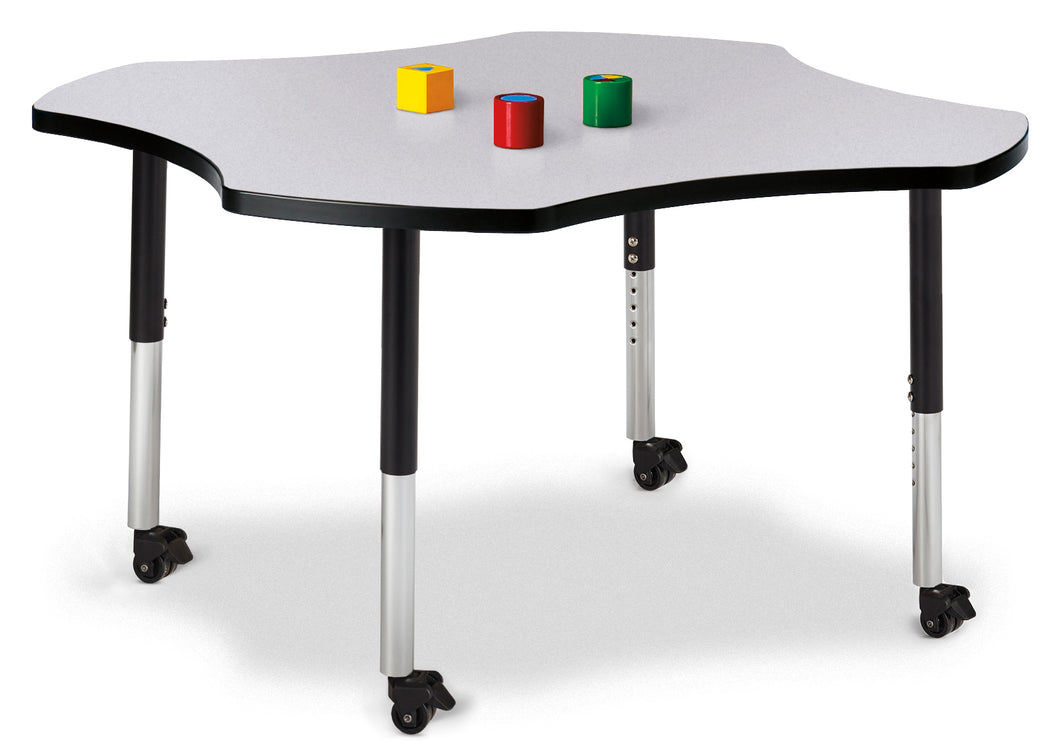 Berries® Four Leaf Activity Table, Mobile - Gray/Black/Black - MMEE Distributors