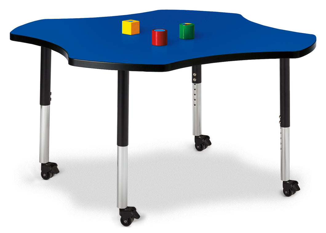 Berries® Four Leaf Activity Table, Mobile - Blue/Black/Black - MMEE Distributors