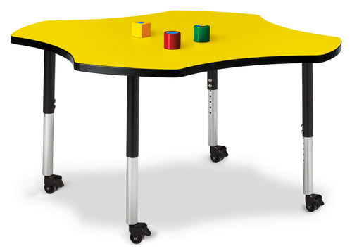 Berries® Four Leaf Activity Table, Mobile - Yellow/Black/Black - MMEE Distributors