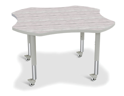 Berries® Four Leaf Activity Table - Mobile - Driftwood Gray/Gray/Gray - MMEE Distributors