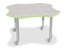 Load image into Gallery viewer, Berries® Four Leaf Activity Table - Mobile - Driftwood Gray/Key Lime/Gray - MMEE Distributors
