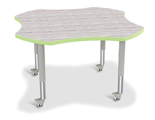Berries® Four Leaf Activity Table - Mobile - Driftwood Gray/Key Lime/Gray - MMEE Distributors