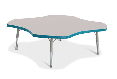 Berries® Four Leaf Activity Table, T-height - Gray/Teal/Gray - MMEE Distributors