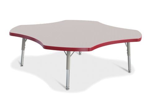 Berries® Four Leaf Activity Table, T-height - Gray/Red/Gray - MMEE Distributors