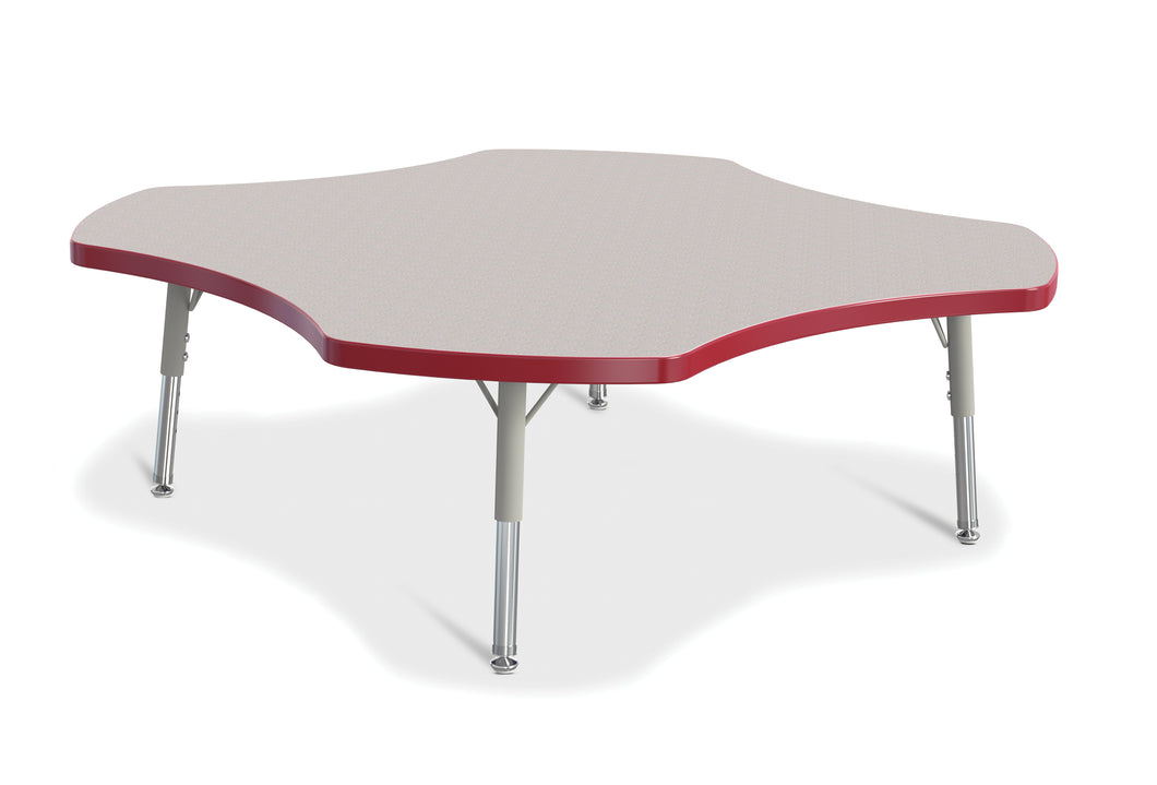 Berries® Four Leaf Activity Table, T-height - Gray/Red/Gray - MMEE Distributors