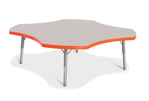 Berries® Four Leaf Activity Table, T-height - Gray/Orange/Gray - MMEE Distributors
