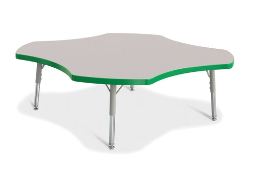 Berries® Four Leaf Activity Table, T-height - Gray/Green/Gray - MMEE Distributors