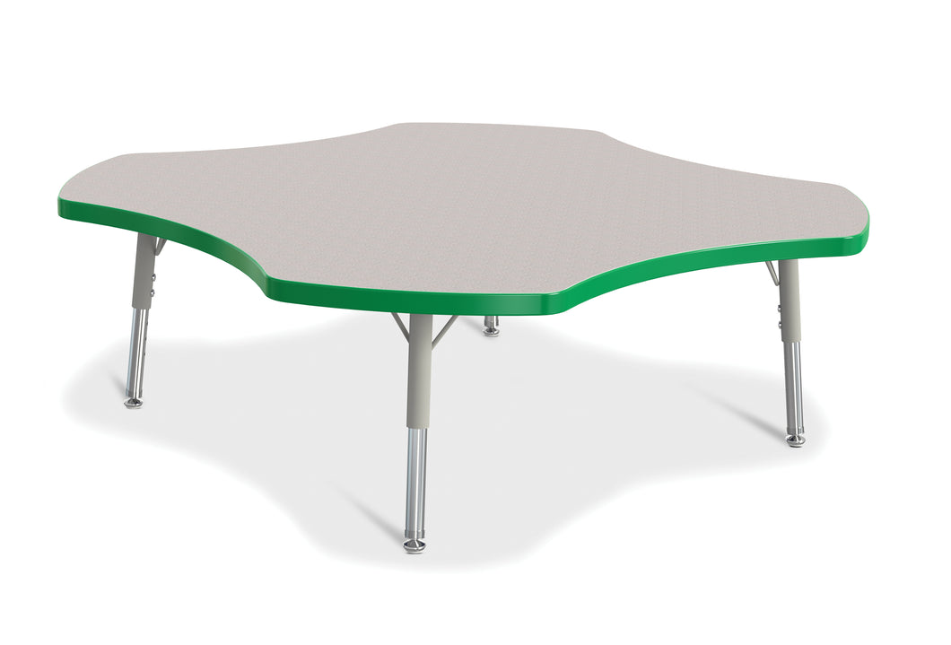 Berries® Four Leaf Activity Table, T-height - Gray/Green/Gray - MMEE Distributors