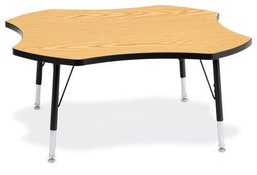 Berries® Four Leaf Activity Table, T-height - Oak/Black/Black - MMEE Distributors