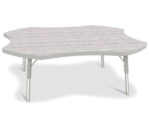 Berries® Four Leaf Activity Table - T-height - Driftwood Gray/Gray/Gray - MMEE Distributors