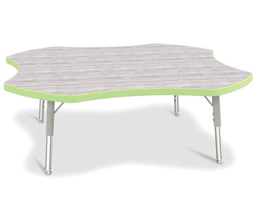 Berries® Four Leaf Activity Table - T-height - Driftwood Gray/Key Lime/Gray - MMEE Distributors
