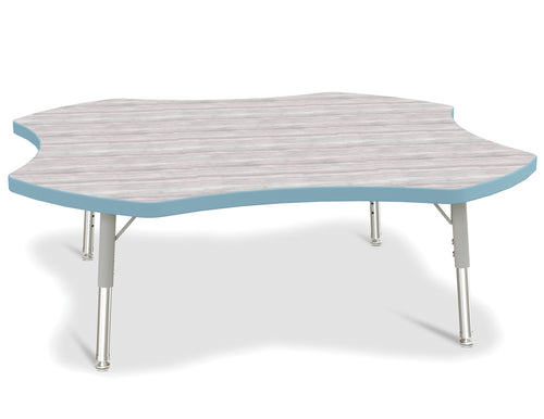 Berries® Four Leaf Activity Table - T-height - Driftwood Gray/Coastal Blue/Gray - MMEE Distributors