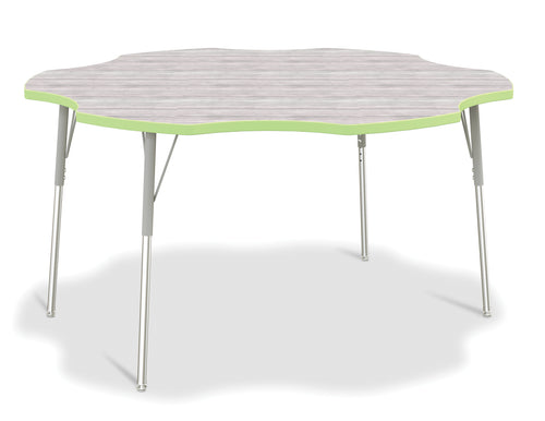 Berries® Six Leaf Activity Table - A-height - Driftwood Gray/Key Lime/Gray - MMEE Distributors