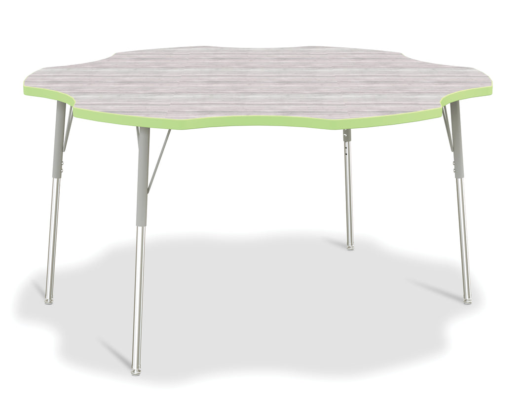 Berries® Six Leaf Activity Table - A-height - Driftwood Gray/Key Lime/Gray - MMEE Distributors